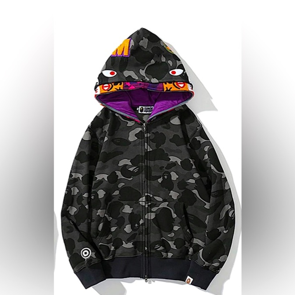 BAPE hoodie Grey and purple